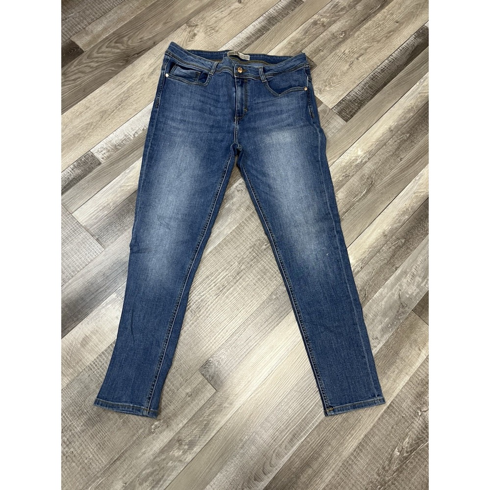 Women's Zara Basic Z1975 Denim Mid-Rise Medium wash Skinny Jeans Size 12